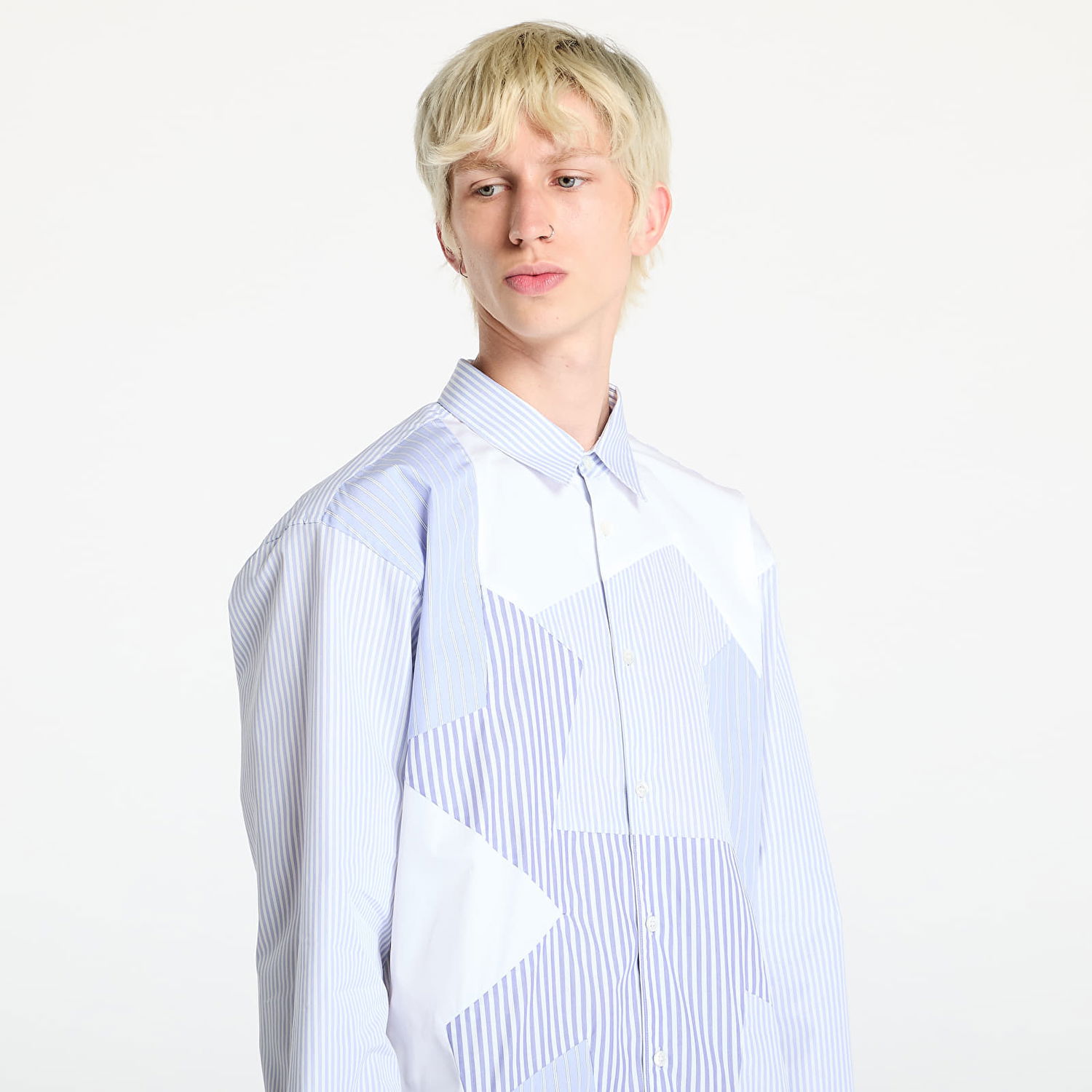 Košeľa Comme des Garçons SHIRT Woven Shirt White/ Stripe Modrá | FN-B027 White, 1
