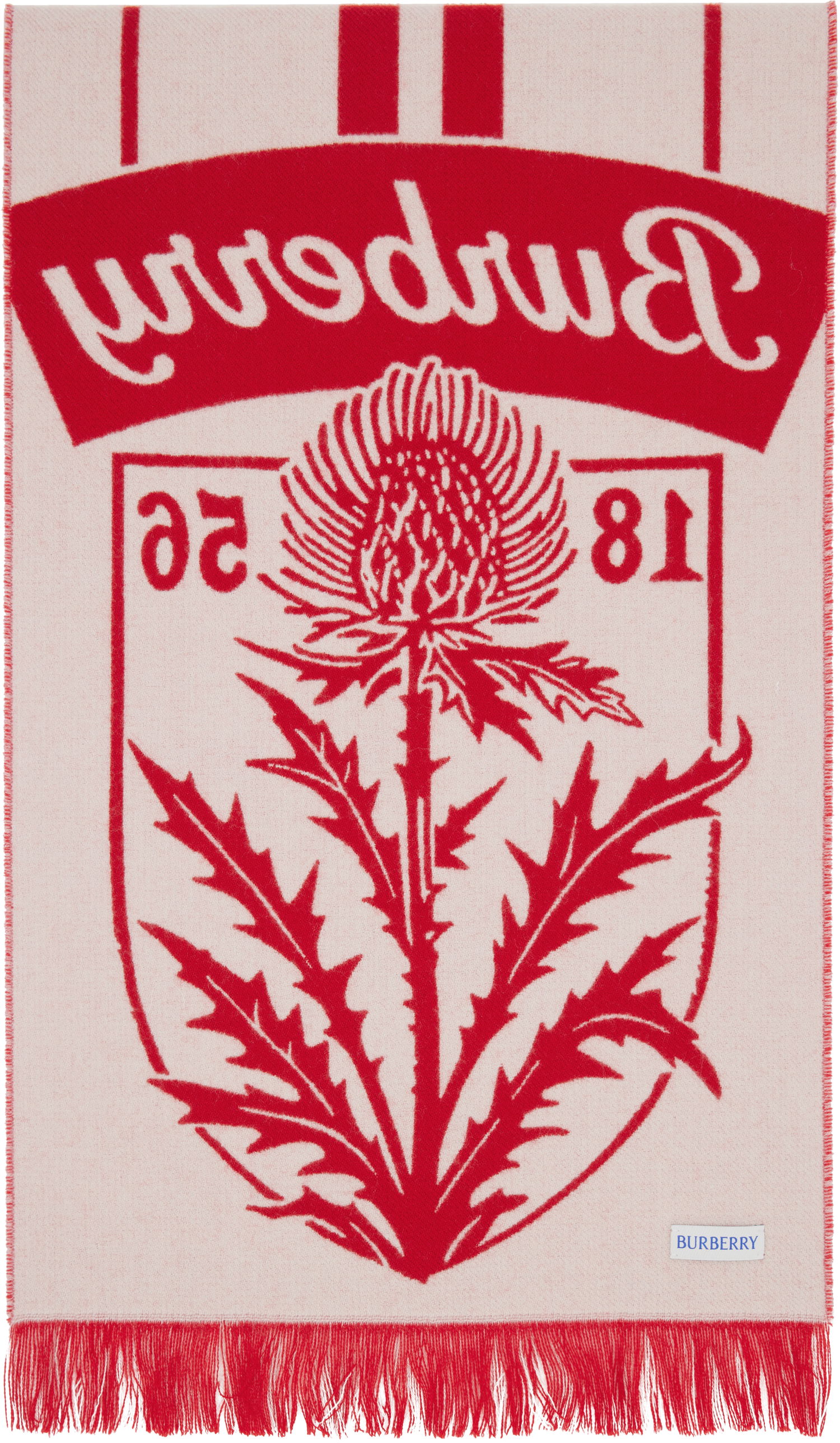 Šál Burberry Thistle Shield Wool Scarf Červená | 8117701, 1