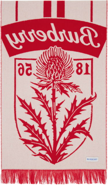 Šál Burberry Thistle Shield Wool Scarf Červená | 8117701, 1