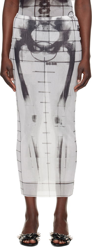 Sukňa Jean Paul Gaultier Jean Paul Gaultier 'The Squeletor' Mesh Maxi Skirt Biela | 25/33-F-JU144-T580-0100, 0
