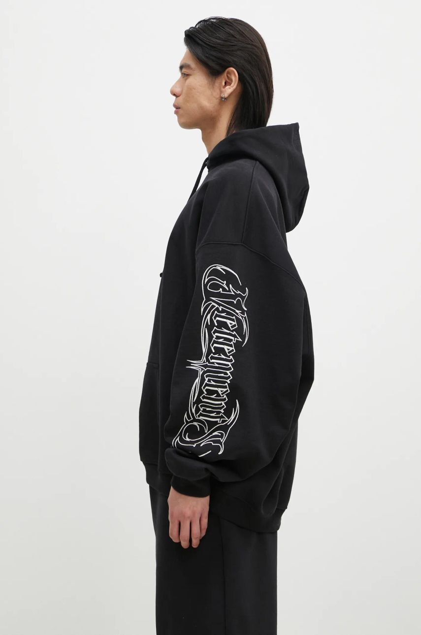 Mikina VETEMENTS Oversized Hoodie With Embroidered Sleeves Čierna | UA66HD750B, 1