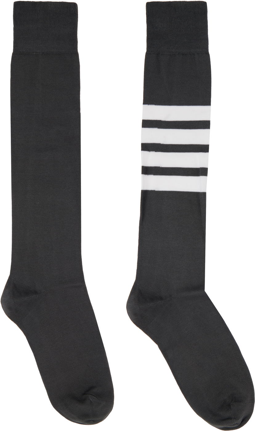 Ponožky Thom Browne 4-Bar Over The Calf Socks Šedá | FAS026B-01690