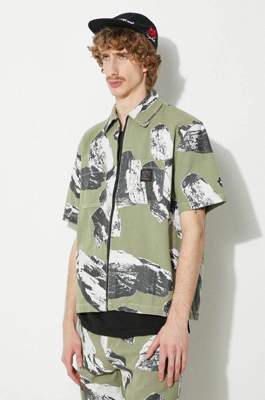 Košeľa MARKET Work Shirt With Classic Collar Zelené | 369000152, 0