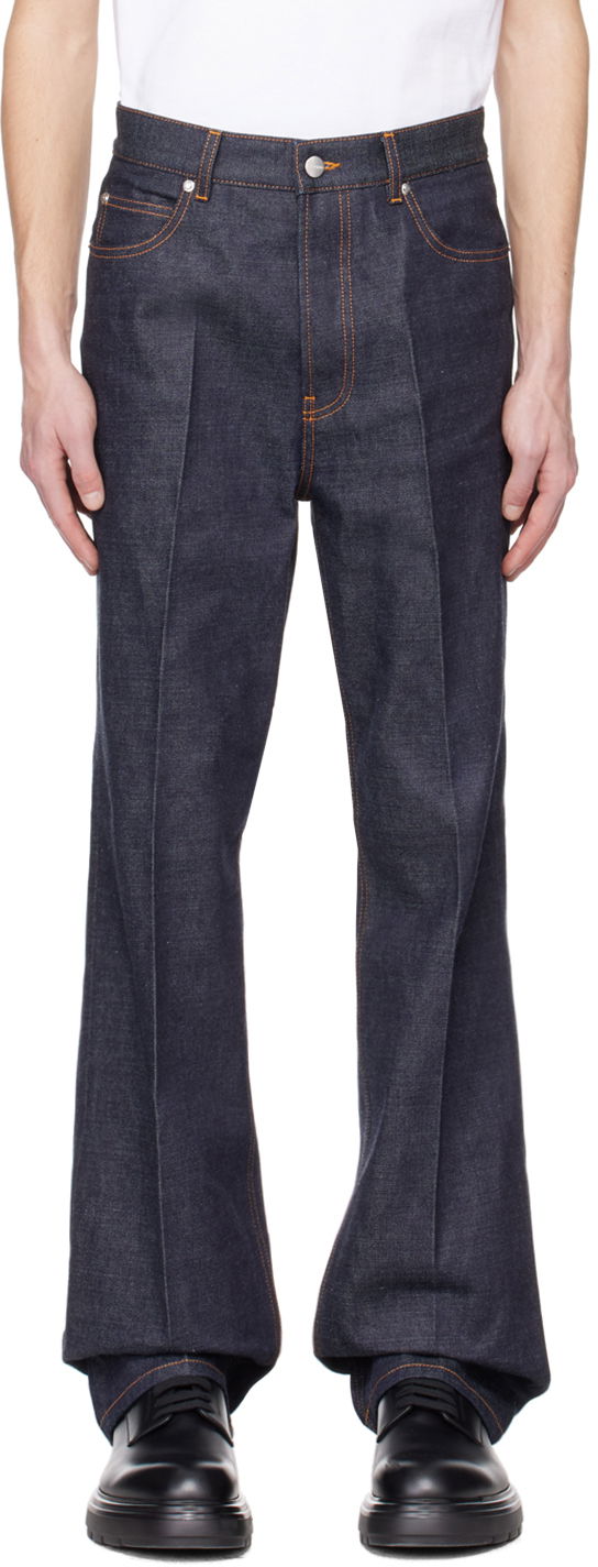 Džínsy FERRAGAMO Five-Pocket Indigo Jeans Navy | 771171, 0