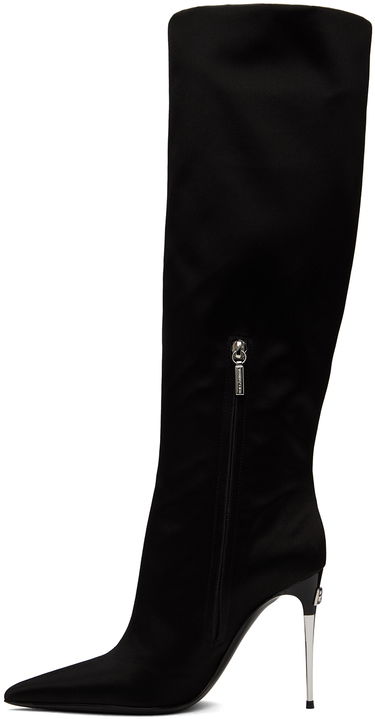 Tenisky a topánky Dolce & Gabbana Tall Satin Boots Čierna | CU1126 A7630, 2