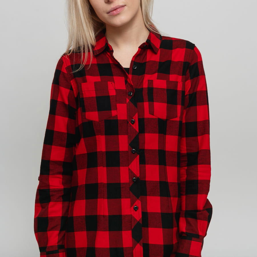 Ladies Turnup Checked Flanell Shirt