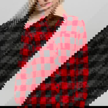 Košeľa Urban Classics Ladies Turnup Checked Flanell Shirt Rôznofarebný | tb1280 Black/ Red, 2