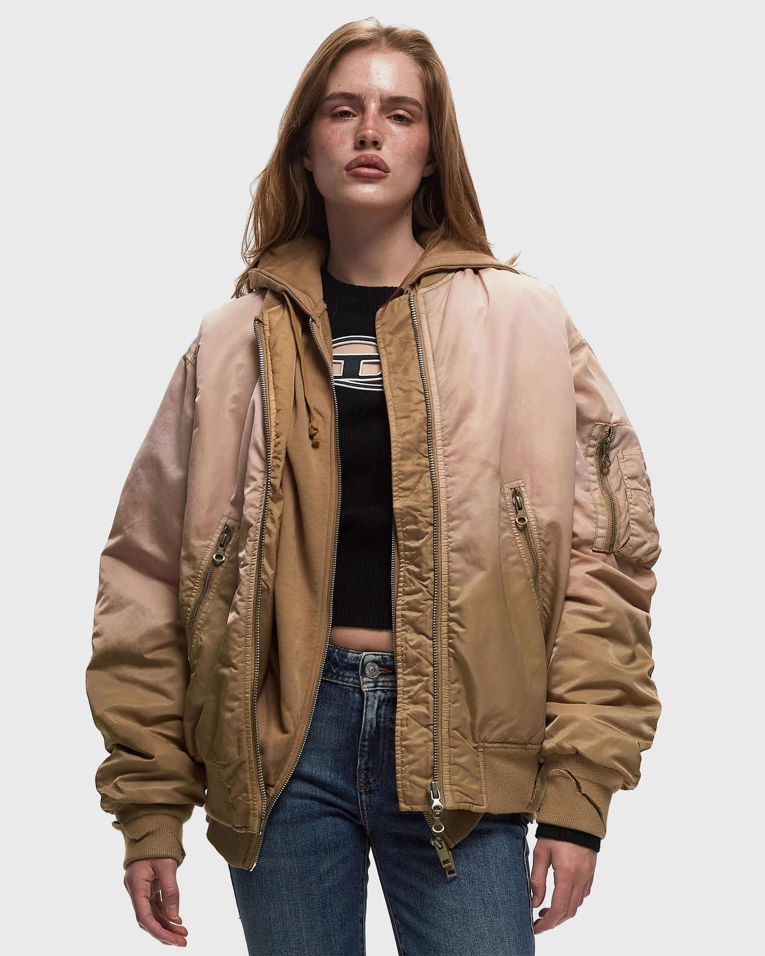 Bomber bunda Diesel G-KAMILA JACKET Béžová | A10662-0DNAR-7BD, 1