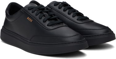 Tenisky a topánky BOSS BOSS Coated-Leather Logo Čierna | 50536504, 3