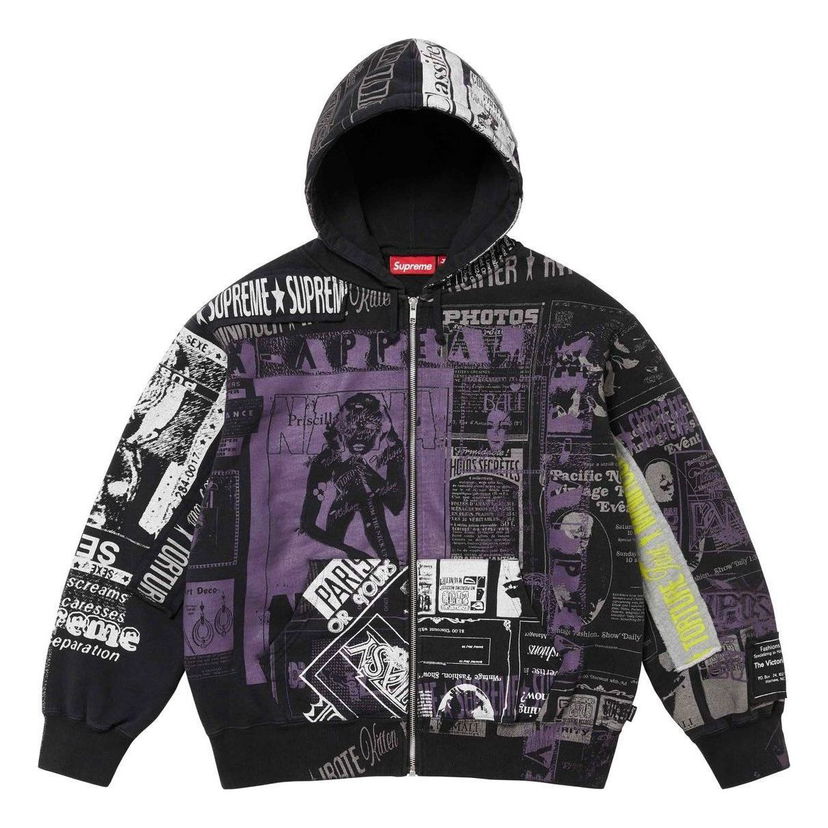 Mikina Supreme Collage Print Zip Up Hooded Sweatshirt Čierna | SUP-SS24-223