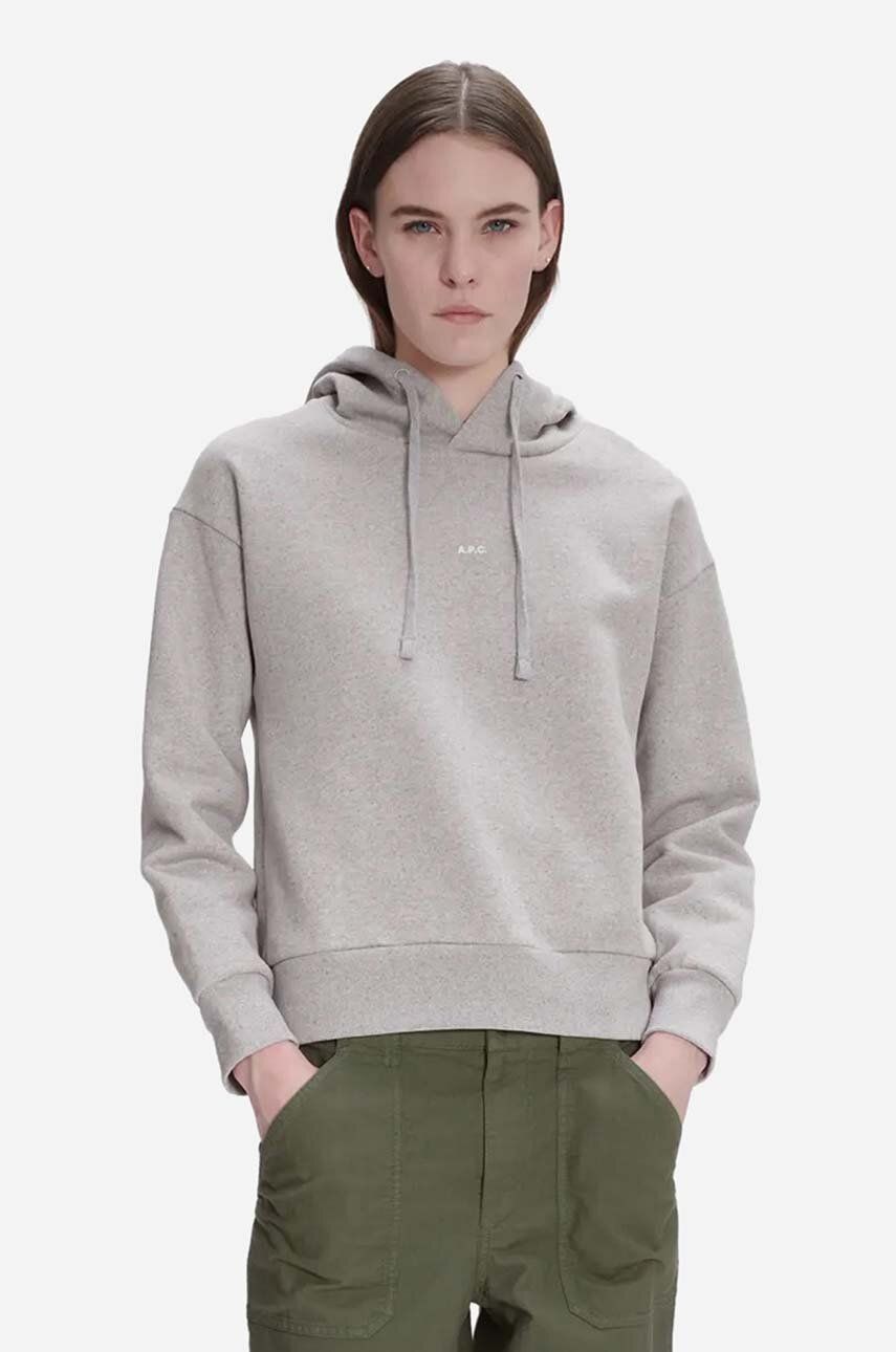 Mikina A.P.C. Hoodie Christina Cropped Šedá | COFDZ.F27624, 0