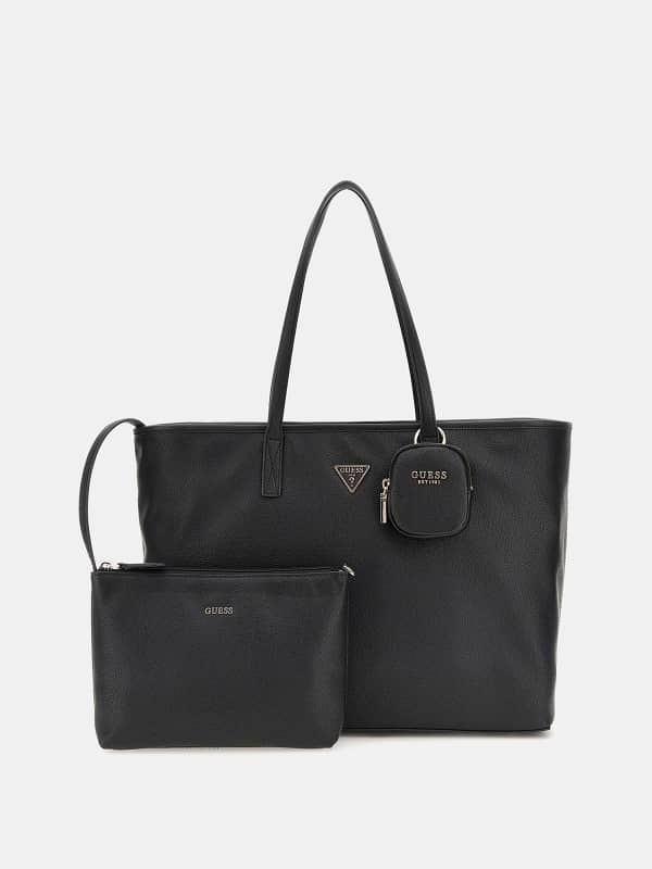 Black Tote Bag with Small Pouch