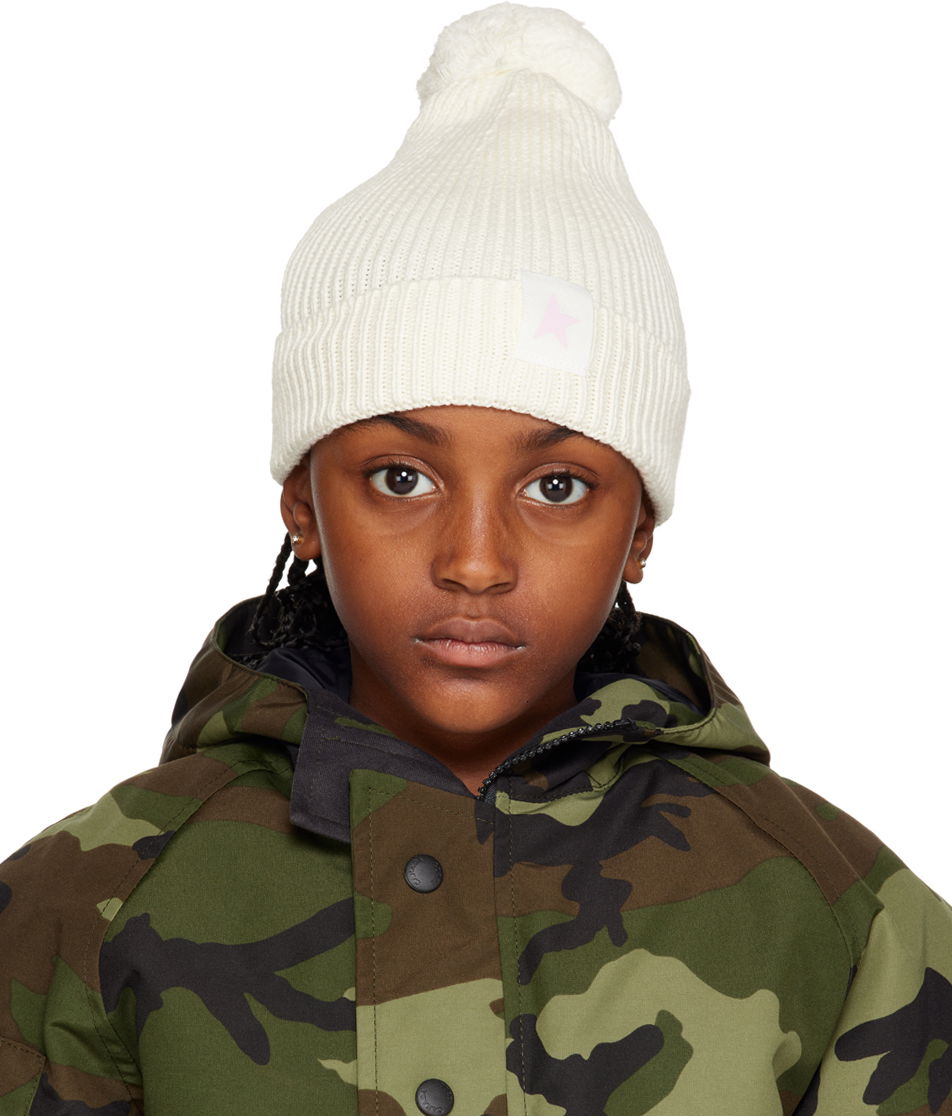 Kulicha Golden Goose Golden Goose Kids Contrasting Star Pom Beanie Biela | GKP01294.P000936.20103, 0