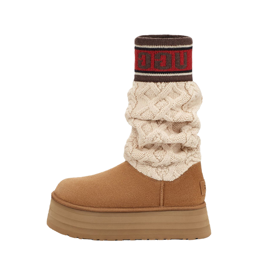 Tenisky a topánky UGG Classic Sweater Letter Tall Boot "Chestnut" W Béžová | 1144045-CHE