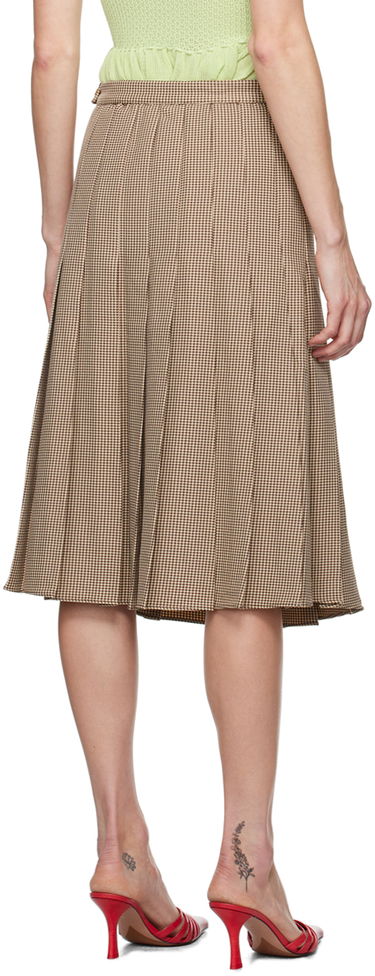 Sukňa GUIZIO Guizio Gibson Houndstooth Pleated Midi Skirt Hnedá | P24305W087, 2