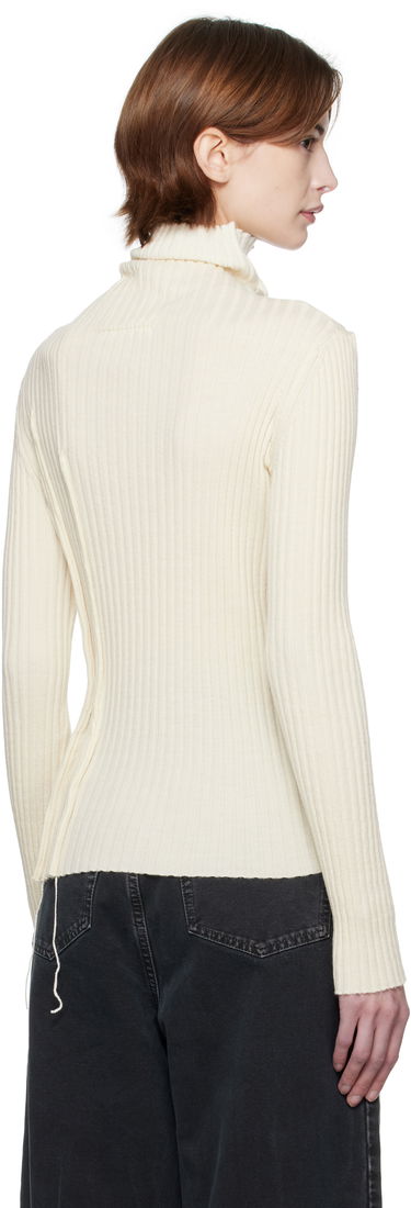 Sveter Maison Margiela MM6 Maison Margiela Darted Rib Knit Turtleneck Top Biela | S52HA0294 M13087, 2