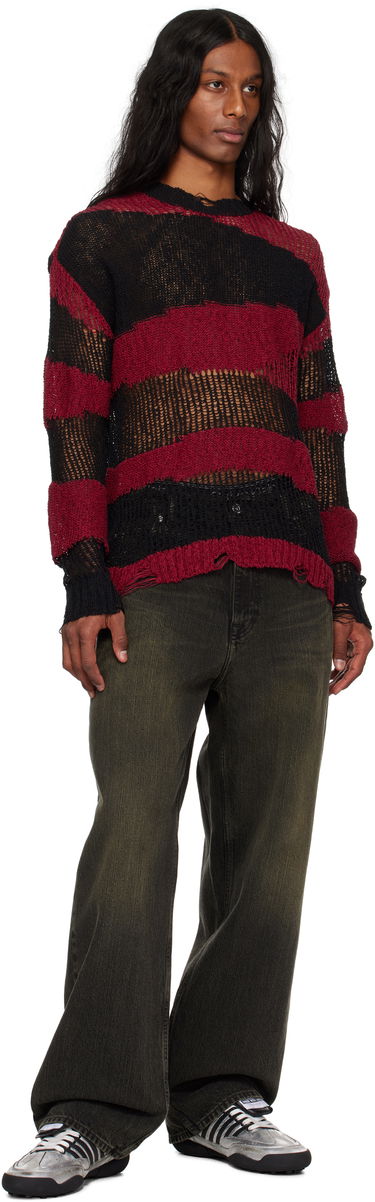 Sveter Andersson Bell Andersson Bell Striped Distressed Knit Sweater Červená | atb1284m, 3