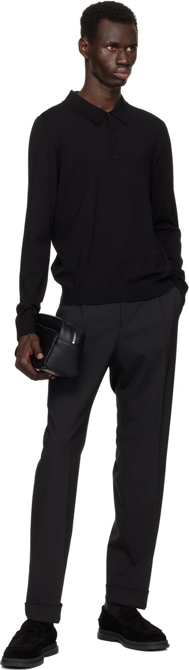 Polo tričko BOSS Hugo Slim-Fit Concealed Placket Polo Čierna | 50532050, 3