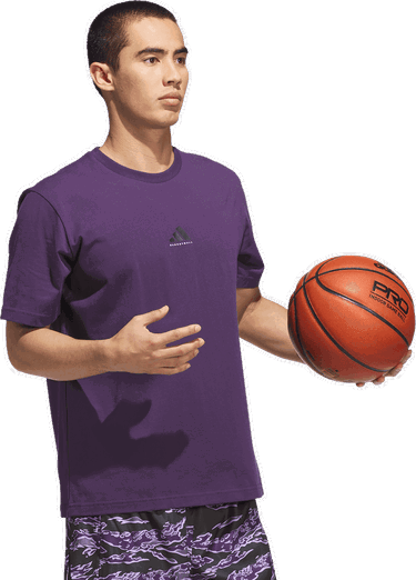 Tričko adidas Originals Basketball Graphic T-Shirt Fialová | jm6844, 3