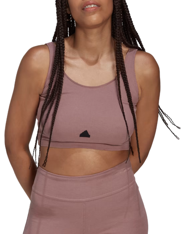 Podprsenka adidas Originals Cropped Ribbed Sports Bra Fialová | hg4366, 0