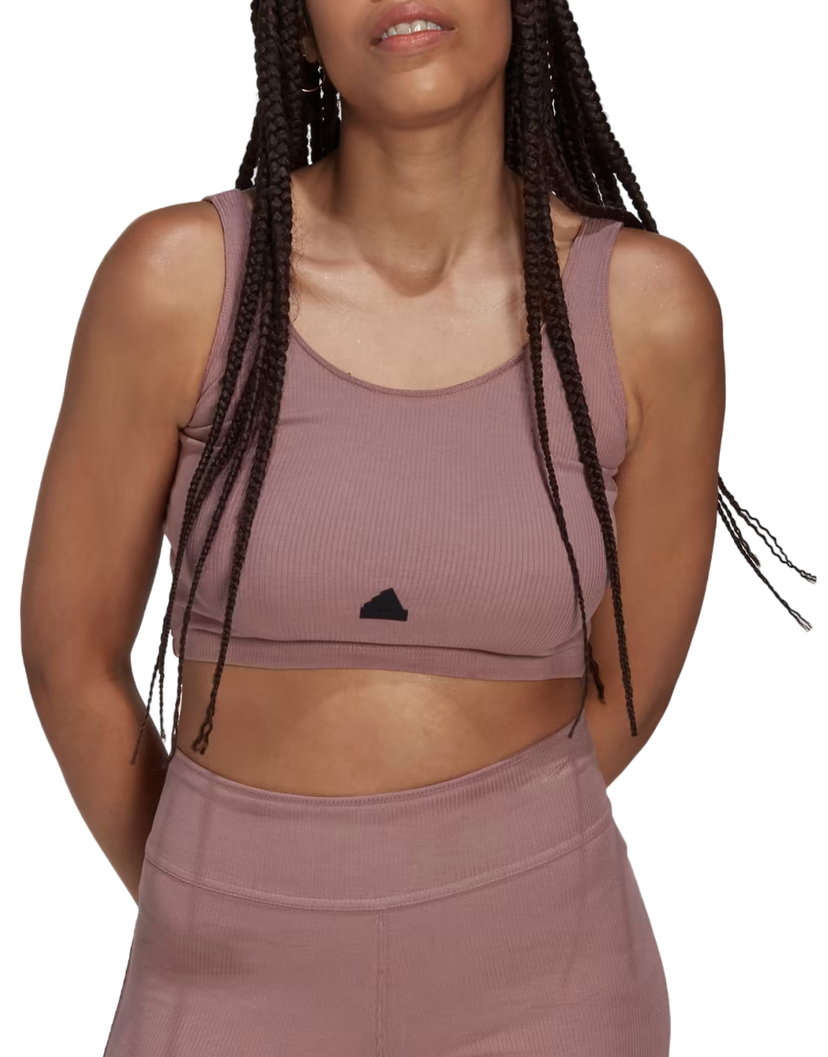 Podprsenka adidas Originals Cropped Ribbed Sports Bra Fialová | hg4366