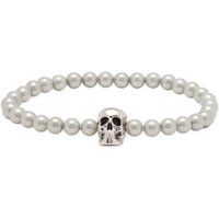 Náramok Alexander McQueen Skull Beaded Bracelet Šedá | 706979I170E-1445, 1