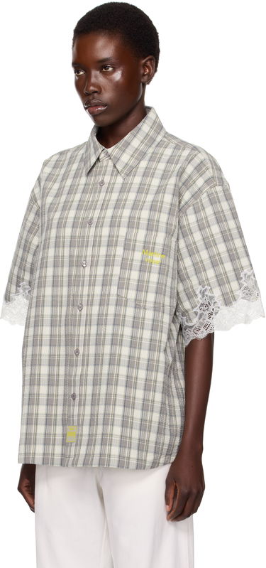 Košeľa Martine Rose Martine Rose Lace Trim Plaid Shirt Šedá | 478WS28044, 3