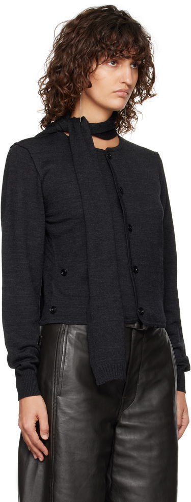 Sveter LEMAIRE LEMAIRE Cardigan With Scarf Čierna | TO1251 LK087, 1