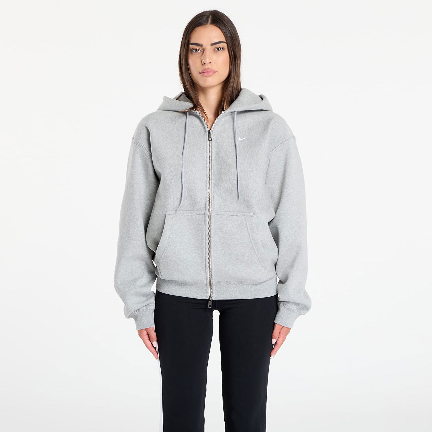 Mikina Nike Solo Swoosh Full-Zip Fleece Hoodie Šedá | HV1084-063, 1