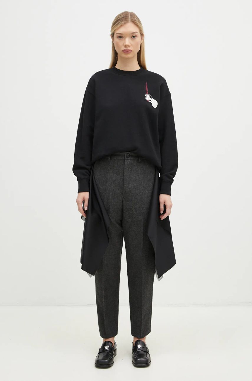 High Waist Pants With Attached Skirt Overlay