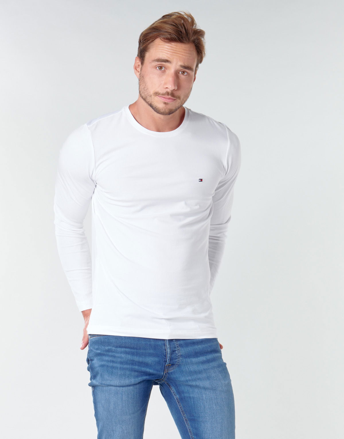Tričko Tommy Hilfiger STRETCH SLIM FIT TEE Biela | MW0MW10804-YBR, 1