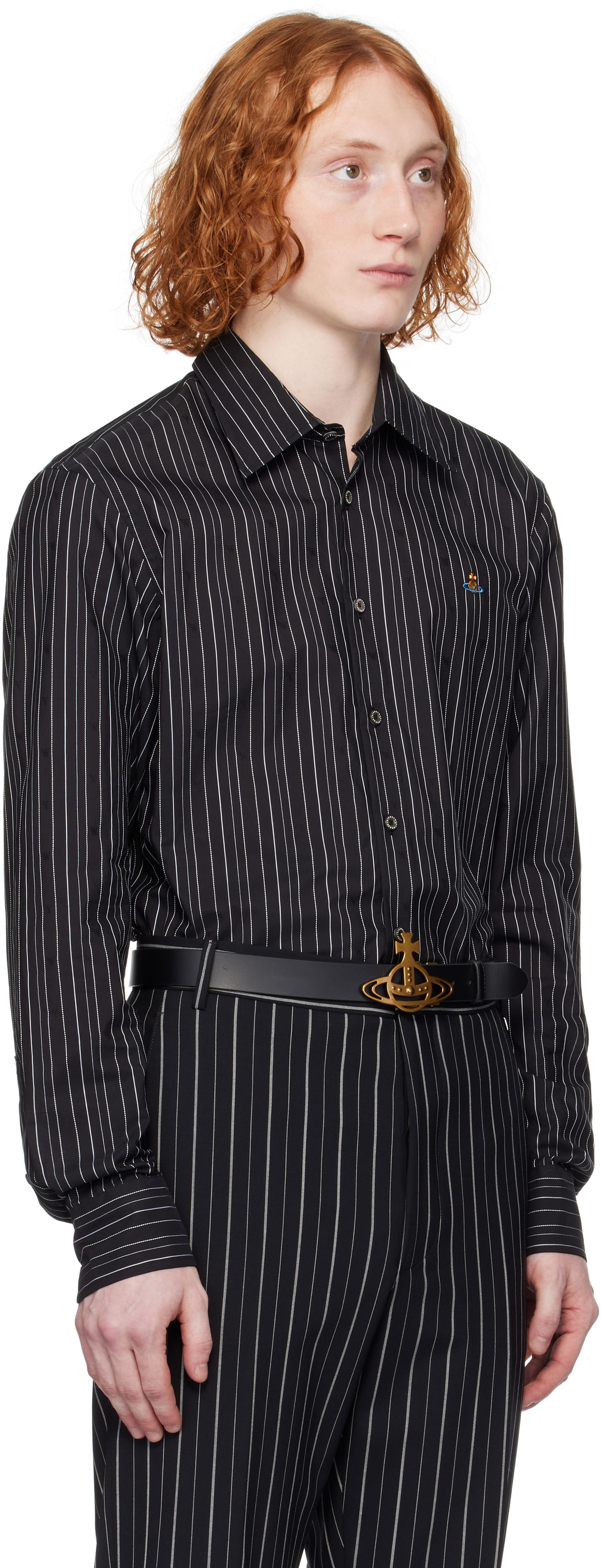 Košeľa Vivienne Westwood Vivienne Westwood Pinstripe Button-Down Shirt Čierna | 2401000J-W0126-, 1