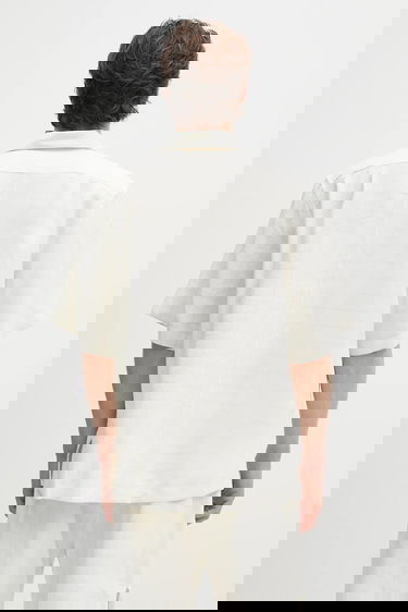 Košeľa Wales Bonner Wales Bonner Highlife Relaxed Fit Short Sleeve Bowling Shirt with Subtle Check Béžová | MS25SH08.VI02.0959, 2