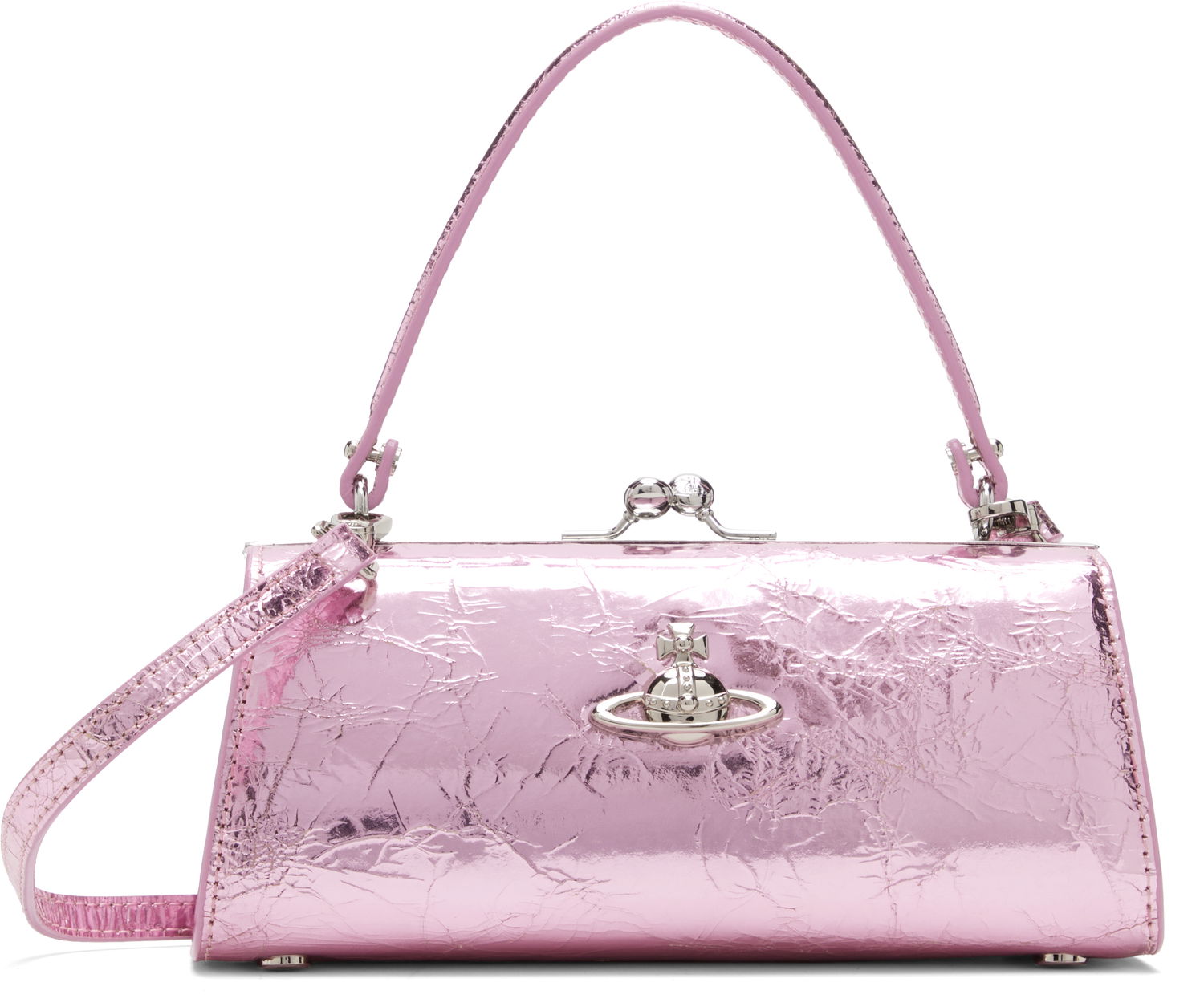 Kabelka Vivienne Westwood Vivienne Westwood Doll XL Crinkled Metallic Frame Bag Ružová | 4B01000QW-L00A7-, 0