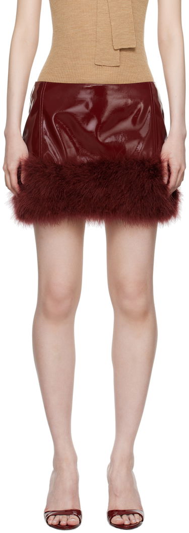Sukňa Blumarine Blumarine Feather Faux-Leather Miniskirt Červená | A422G183A, 0