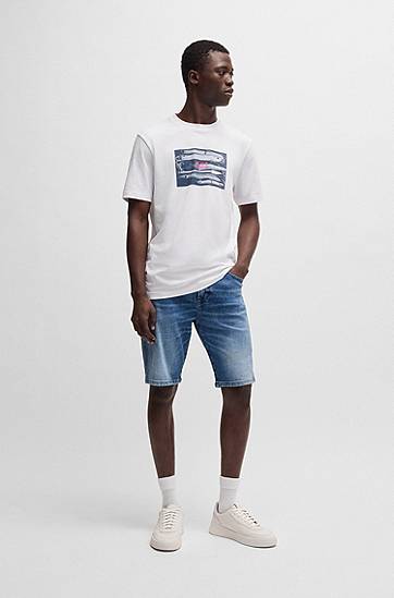 Tričko BOSS T-Shirt with Coordinate Artwork Biela | 50539194, 1