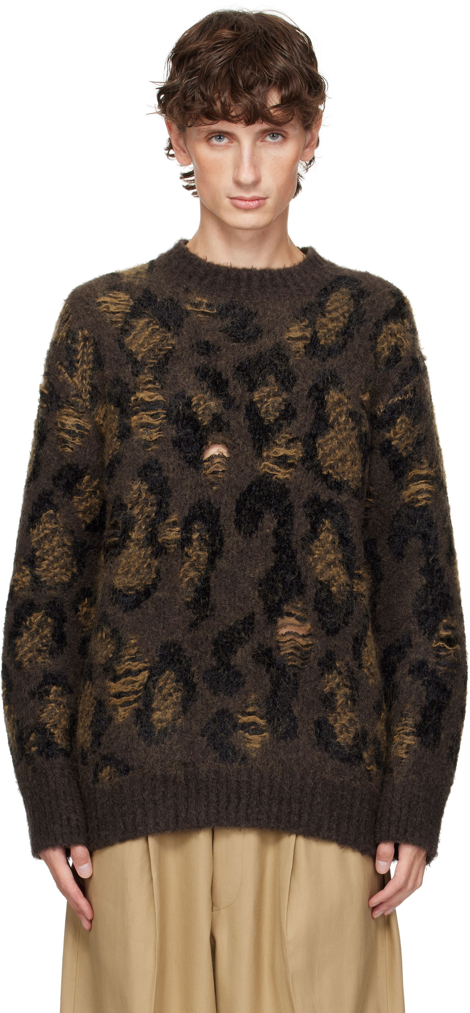 Sveter Junya Watanabe Jacquard Crewneck Sweater Hnedá | WN-N033-051, 0