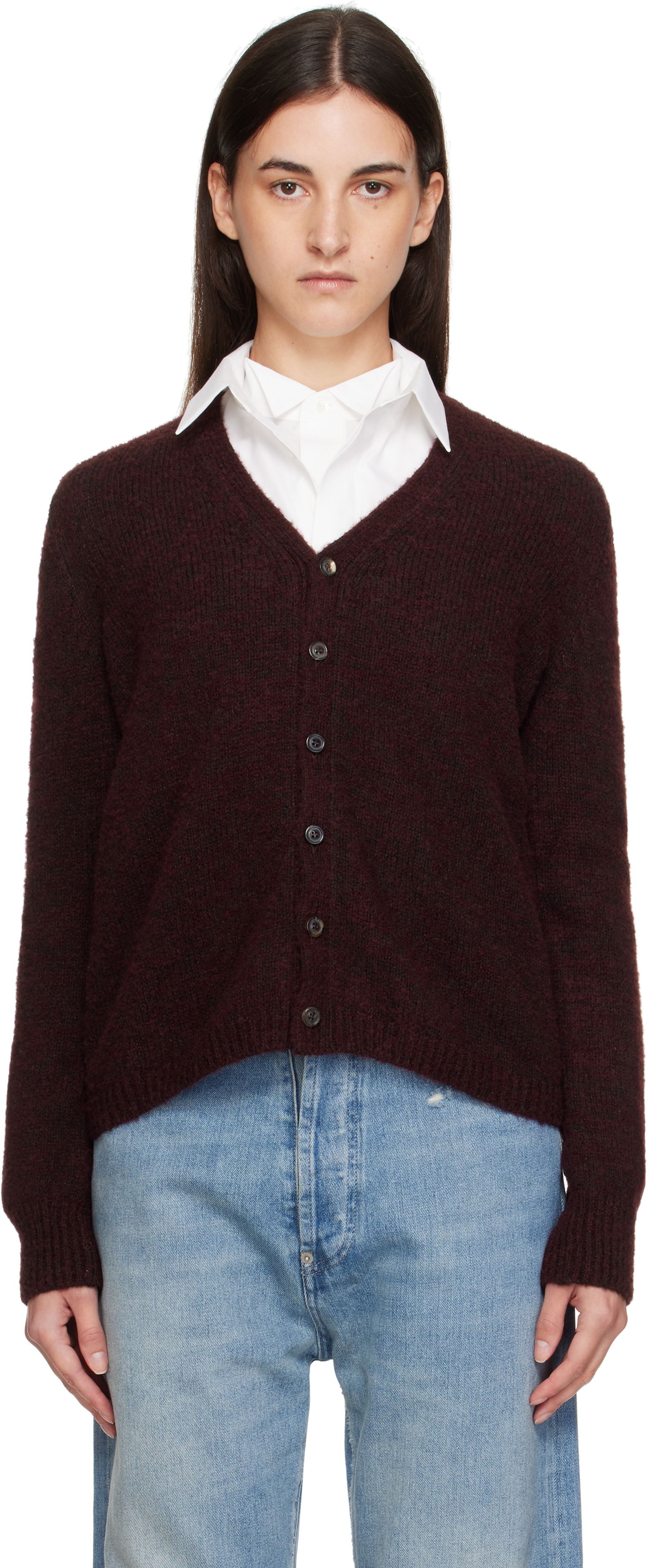 Sveter Maison Margiela Maison Margiela Wool Cardigan Vínová | S51HP0023 M13154, 0