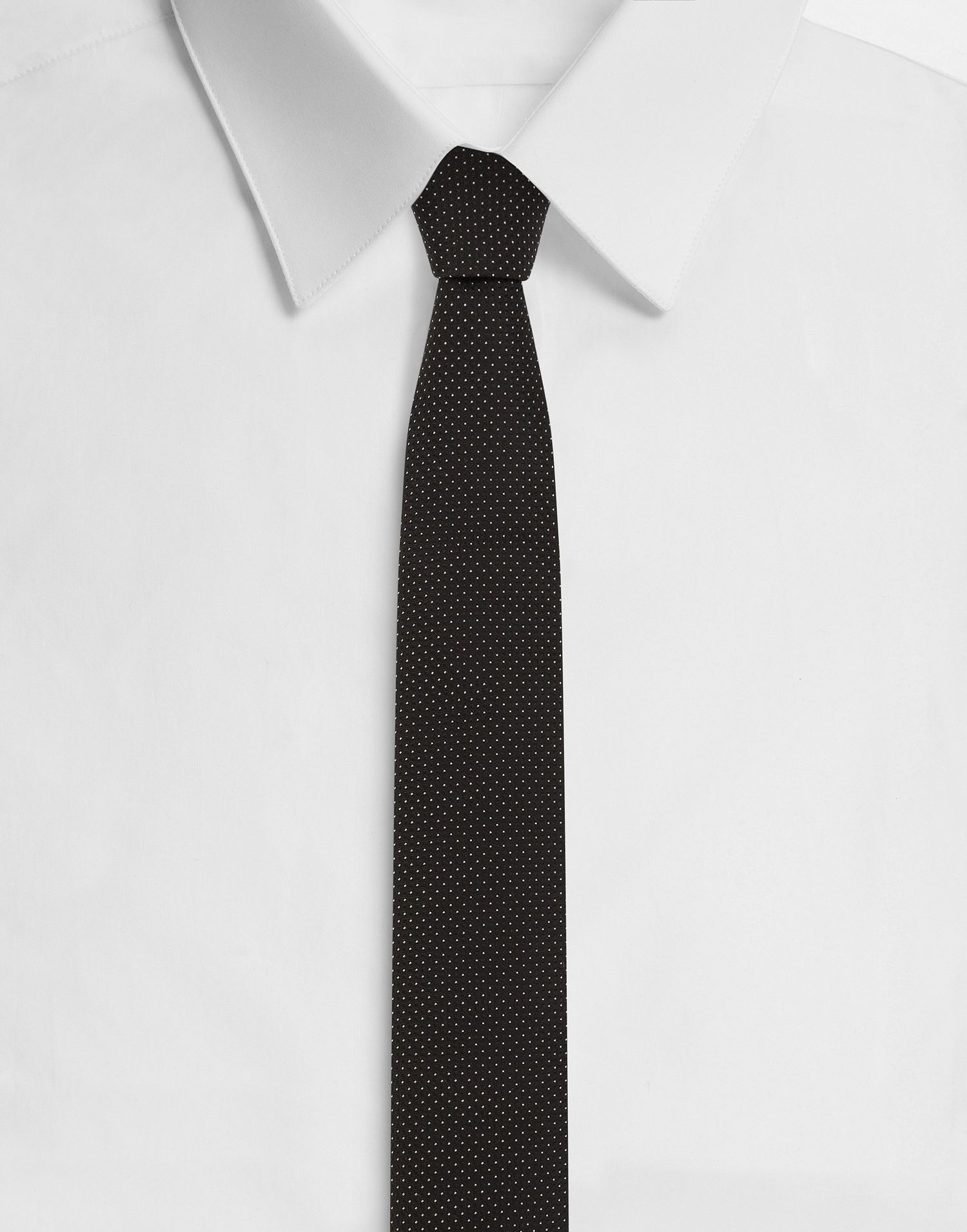 Doplnky Dolce & Gabbana Dolce & Gabbana Silk Jacquard Tie With Micro Polka-dot Design Čierna | GT149EG0JRPN0004, 0