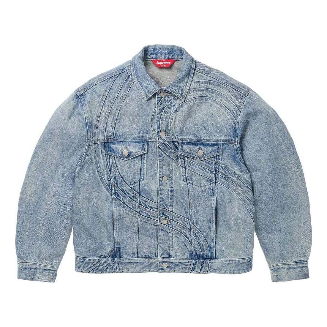 Bunda Supreme S Logo Denim Trucker Jacket Modrá | SUP-SS24-056, 0