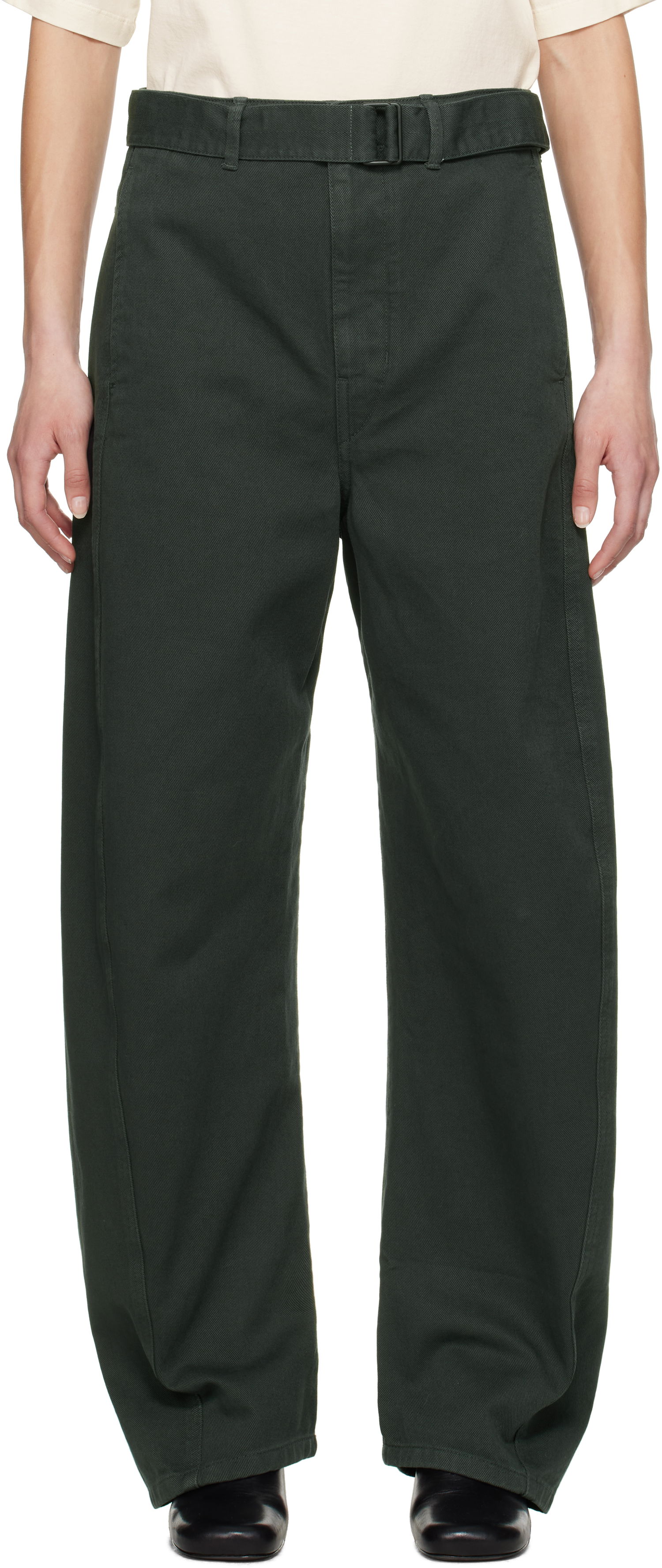 Cargo nohavice LEMAIRE Lemaire Twisted Belted Trousers Zelené | PA326 LD1039, 0