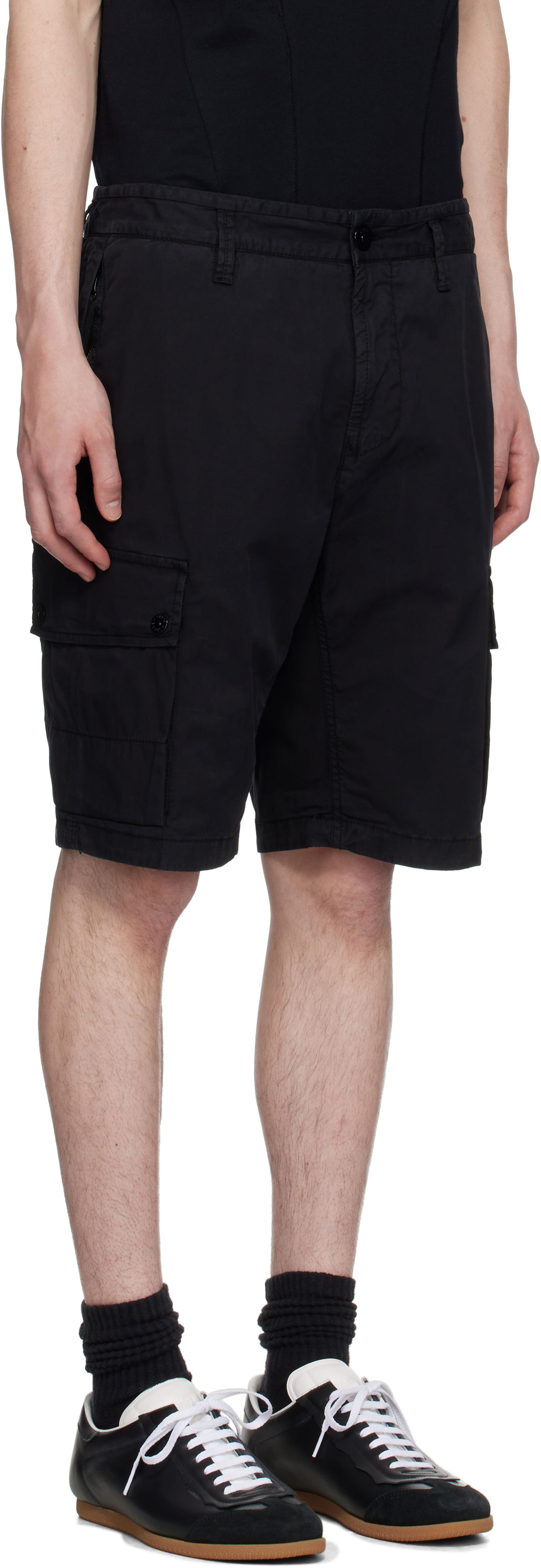 Šortky Stone Island Stone Island Supima Cotton Twill Stretch-TC Cargo Shorts Čierna | K1S15L100011S0010, 1