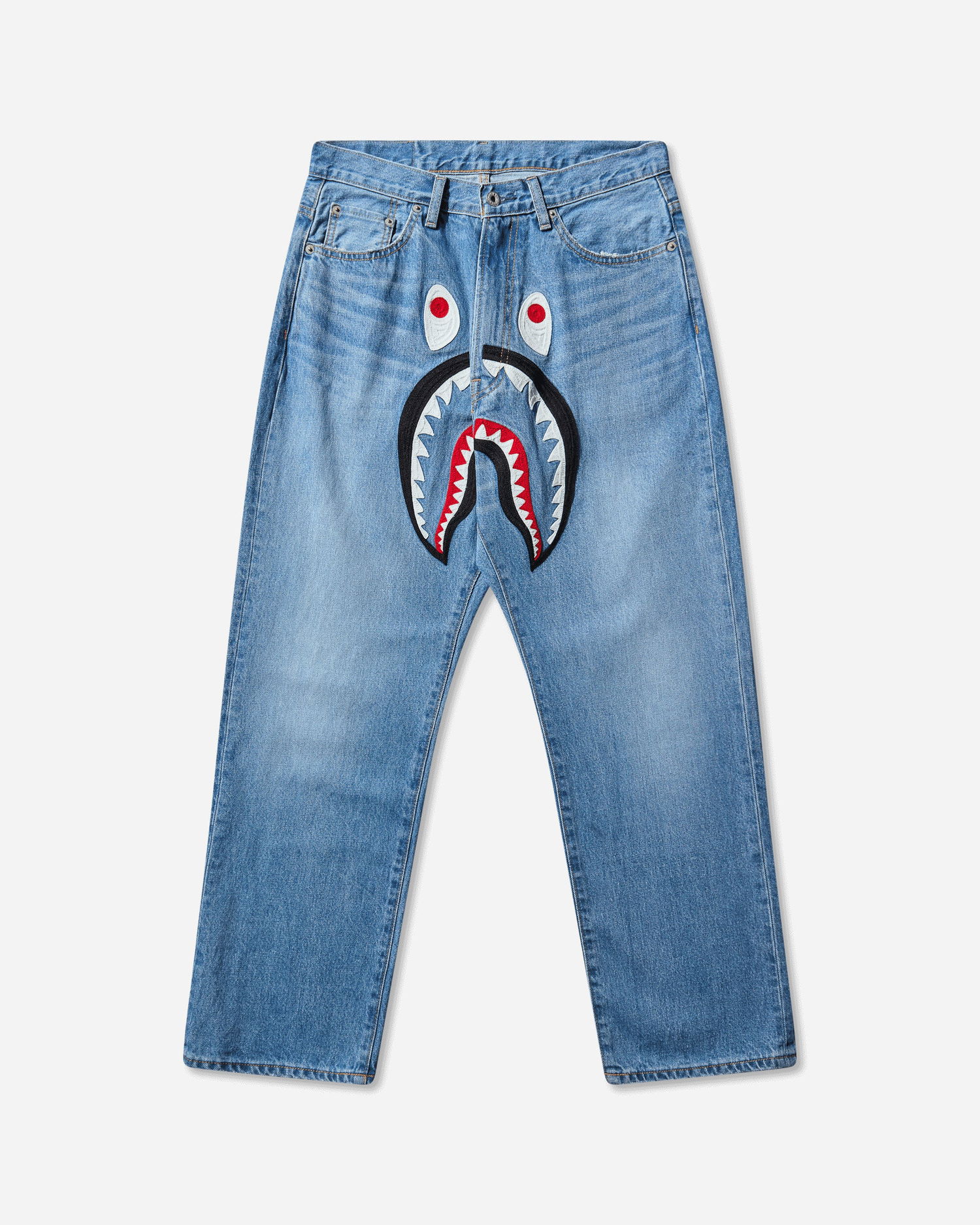 Džínsy BAPE Shark Loose Fit Denim Pants Modrá | 1L80150006 INDIGO, 1