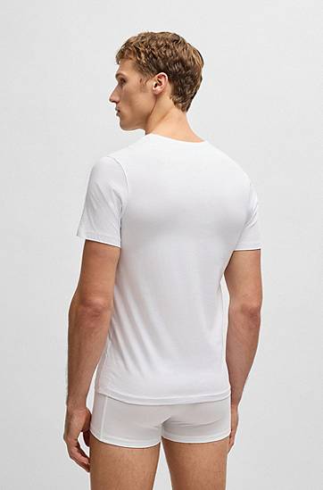 Tričko BOSS BOSS Three-Pack Cotton Logo T-Shirts Zelené | 50532470, 1