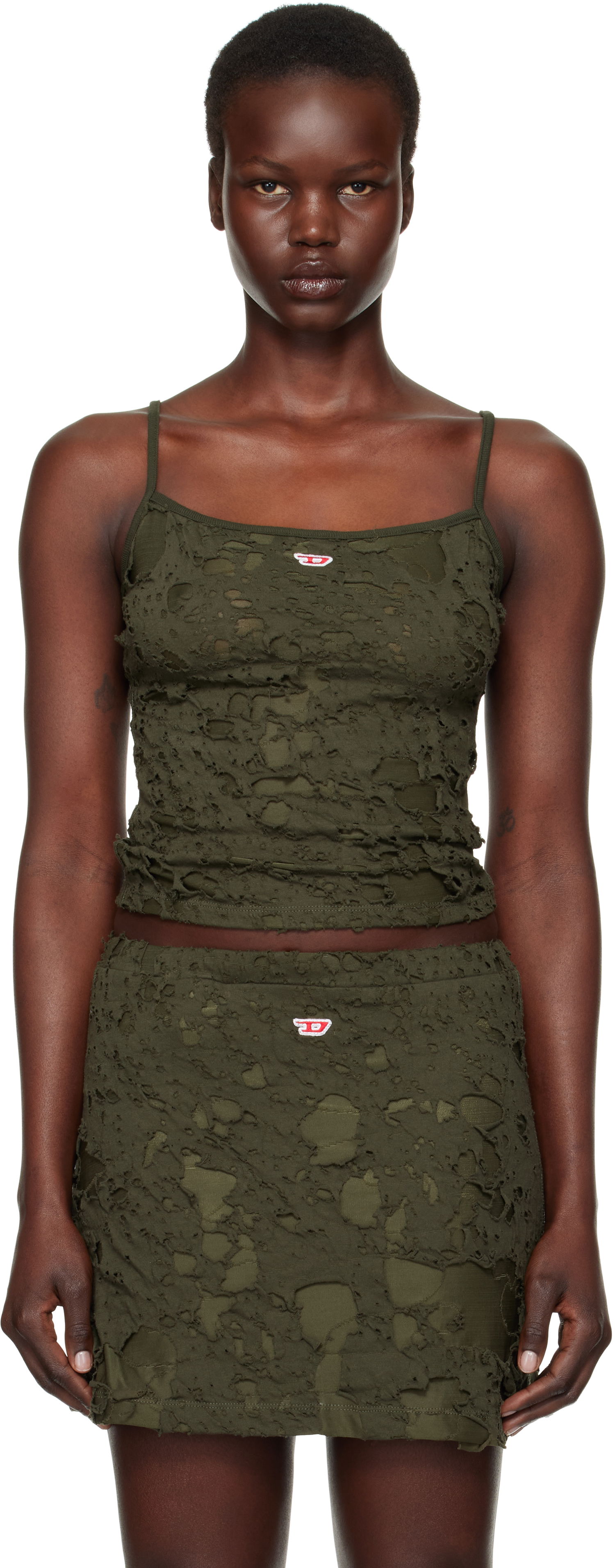 Sukňa Diesel Distressed Tank Top Zelené | A14073 0JHAN, 0