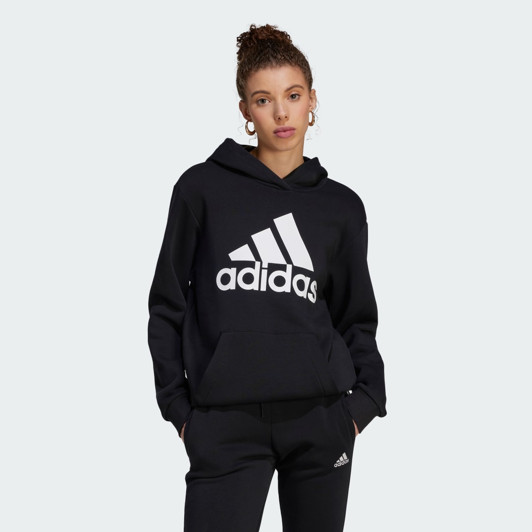 Mikina adidas Performance Sportswear Essentials Logo Boyfriend Fleece Hoodie Čierna | HZ5804, 0