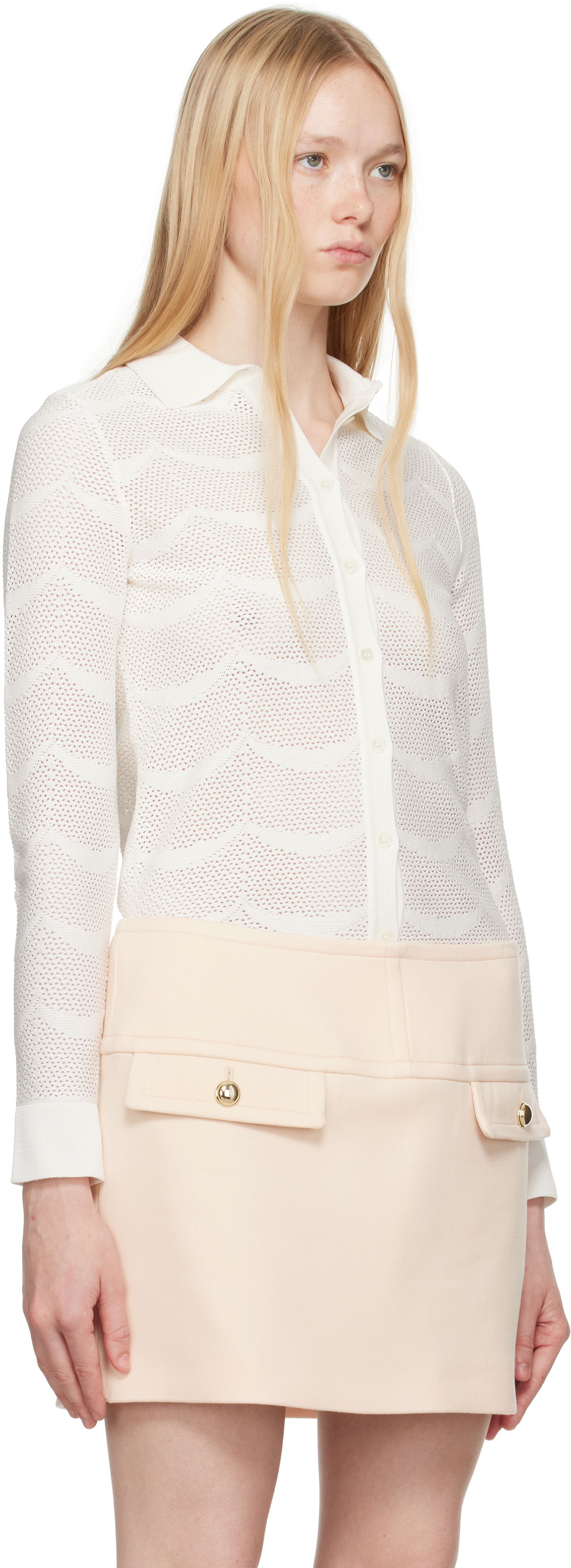 Sveter Tom Ford TOM FORD Knitted Polo Shirt Biela | CAK373-YAX844, 1