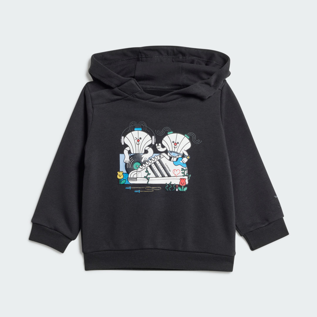 Mikina adidas Performance Kids' Superstar Graphics Hoodie Čierna | IY5458, 0