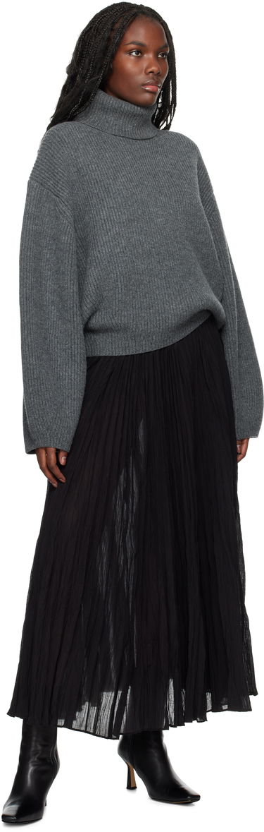 Sveter TOTEME TOTEME Ribbed Turtleneck Sweater Šedá | 244-WRT0394-YA0110, 3