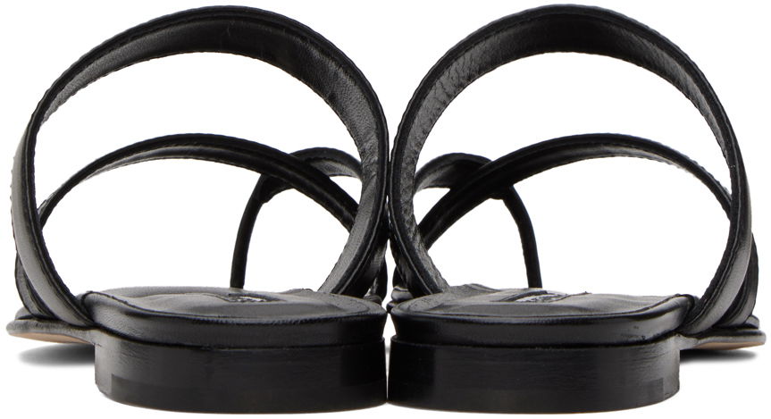 Manolo Blahnik Susa Leather Toe-Ring Sandals